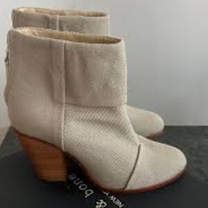 Rag & Bone Textured Cream Ankle Boots